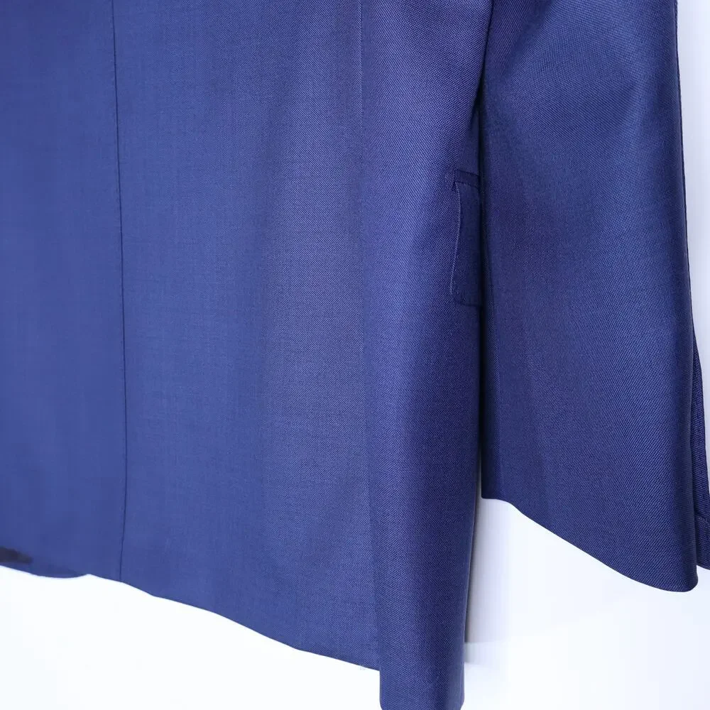 SUITSUPPLY Lazio Slim Sport Coat Mid Blue Wool Single Breasted Men's 50/US 40